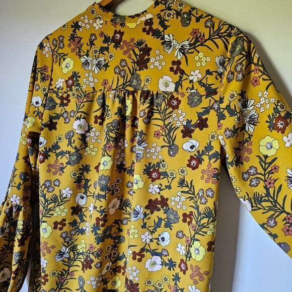 EUC WORN ONCE ELIANE ROSE FLORAL QUARTER BUTTONED PUFFED SLEEVES DRESS SIZE 10/M - Picture 9 of 16